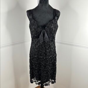 YOANA BARASCHI Black Neoclassic Lace Rockabilly Pin Up Dress Size 10
